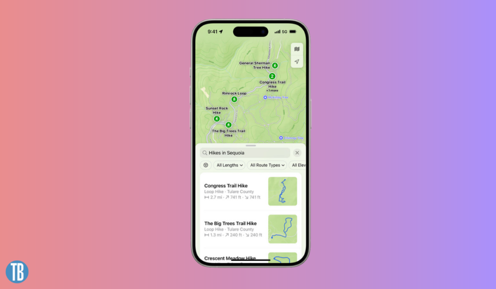 Apple maps topographic hiking trails - new upgrade in ios