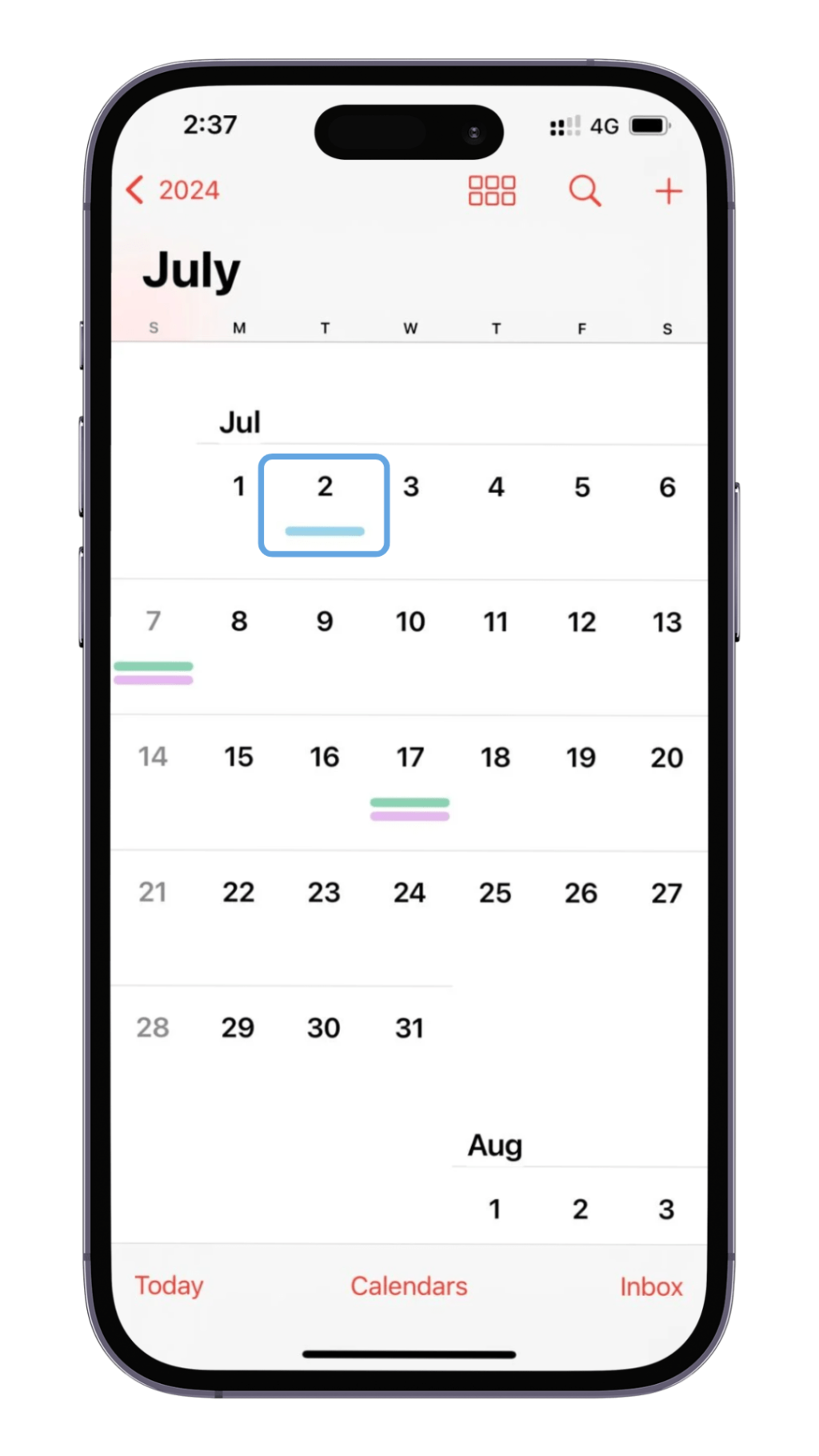 How to see your reminders in the calendar app