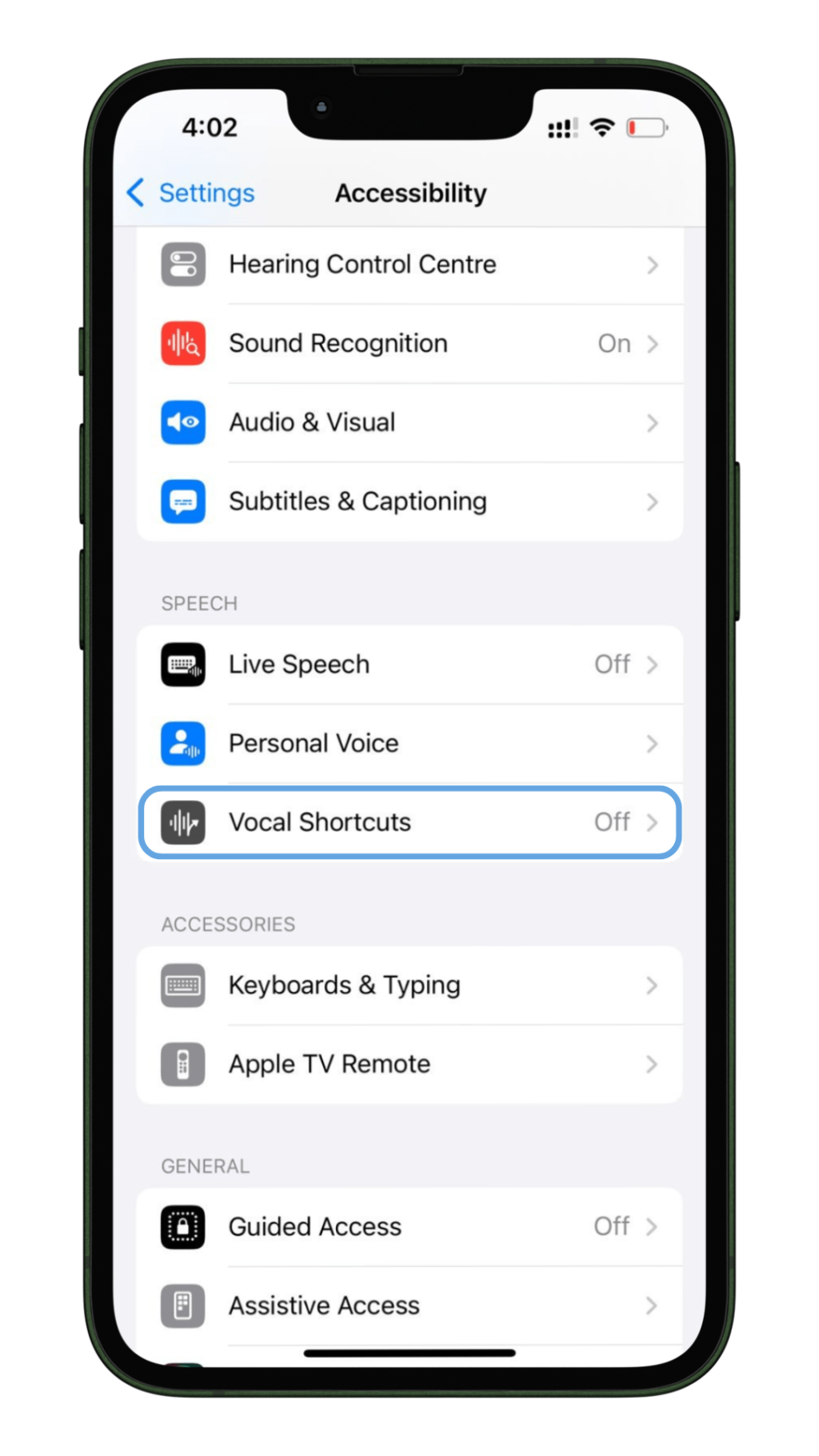 Set up vocal shortcuts for siri