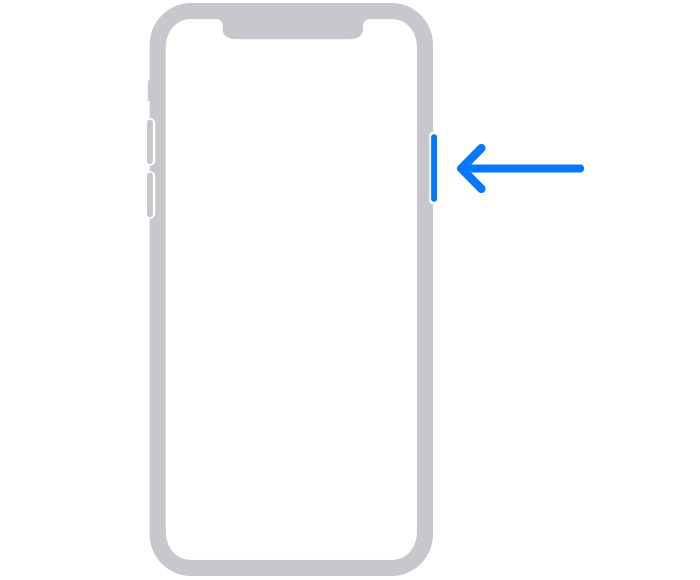 Iphone x later recovery side button